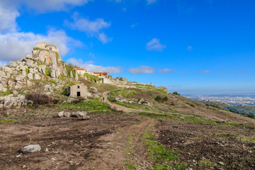 Vista do Santuario da Peninha em Sintra Portugal