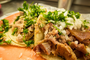 Carnitas (Pork) Tacos in Mexico City Market