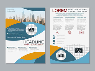 Modern professional two-sided flyer vector design template