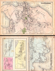 1873, Beers Map of East Hampton and Sag Harbor, Long Island, New York