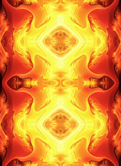 Abstract 3d computer generated artistic unique glowing lava fractals artwork