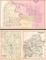 1873, Beers Map of Ravenswood, Long Island City, Queens, New York City