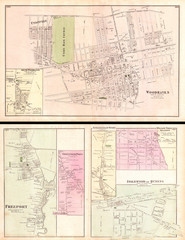 1873, Beers Map of Woodhaven, Queens, New York City