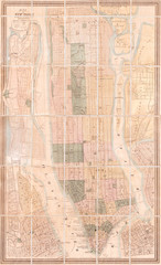 1873, Dripps Pocket Map of New York City, Brooklyn and Hoboken