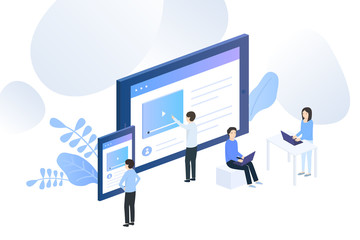 Vector illustration concept for web banner, business presentation.