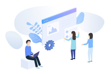 Vector illustration concept for web banner, business presentation.