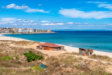 Obraz premium Areal view on the amazing beach in Sozopol in Bulgaria.