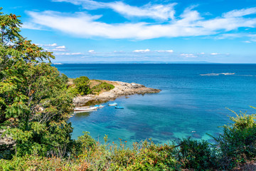 The view on the coastline in Sozopol town by the Black Sea in Bulgaria