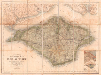 1879, Stanford Pocket Map of the Isle of Wight, England