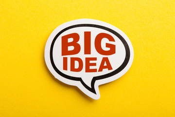 Big Idea Speech Bubble Isolated On Yellow