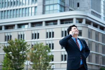 電話をするビジネスマン