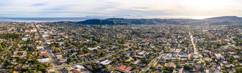 Santa Barbara Aerial Pacific Ocean Berge Stadt