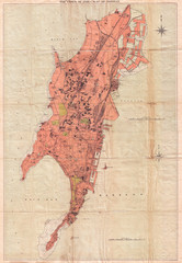 1895, Times of India Map of Bombay, India