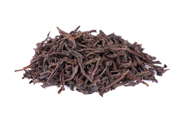 Black Ceylon tea with bergamot, isolated on white background.