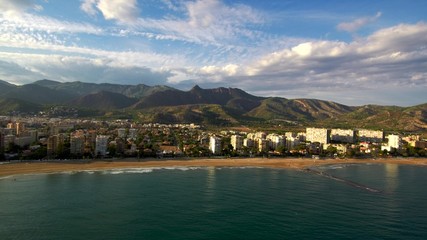 Beach of Benicassim. Castellon. Spain. Drone Photo