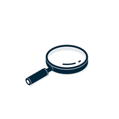 Magnifying glass Loupe isometric 3d icon vector magnifier illustration
