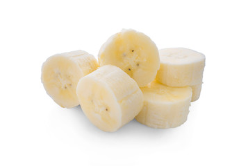 Banana slice isolated on white background