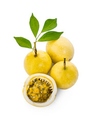 Passion fruit isolated on white background