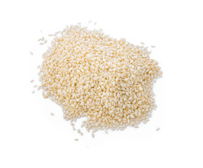 Sesame seeds isolated on white background top view