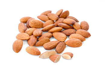 almond nuts isolated on white background