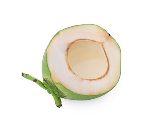 water drop green coconut isolated on white background