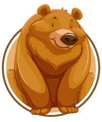 grizzly bear on circle banner