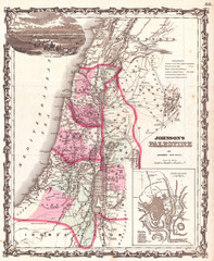 Johnson, Map of Palestine, Israel, Holy Land