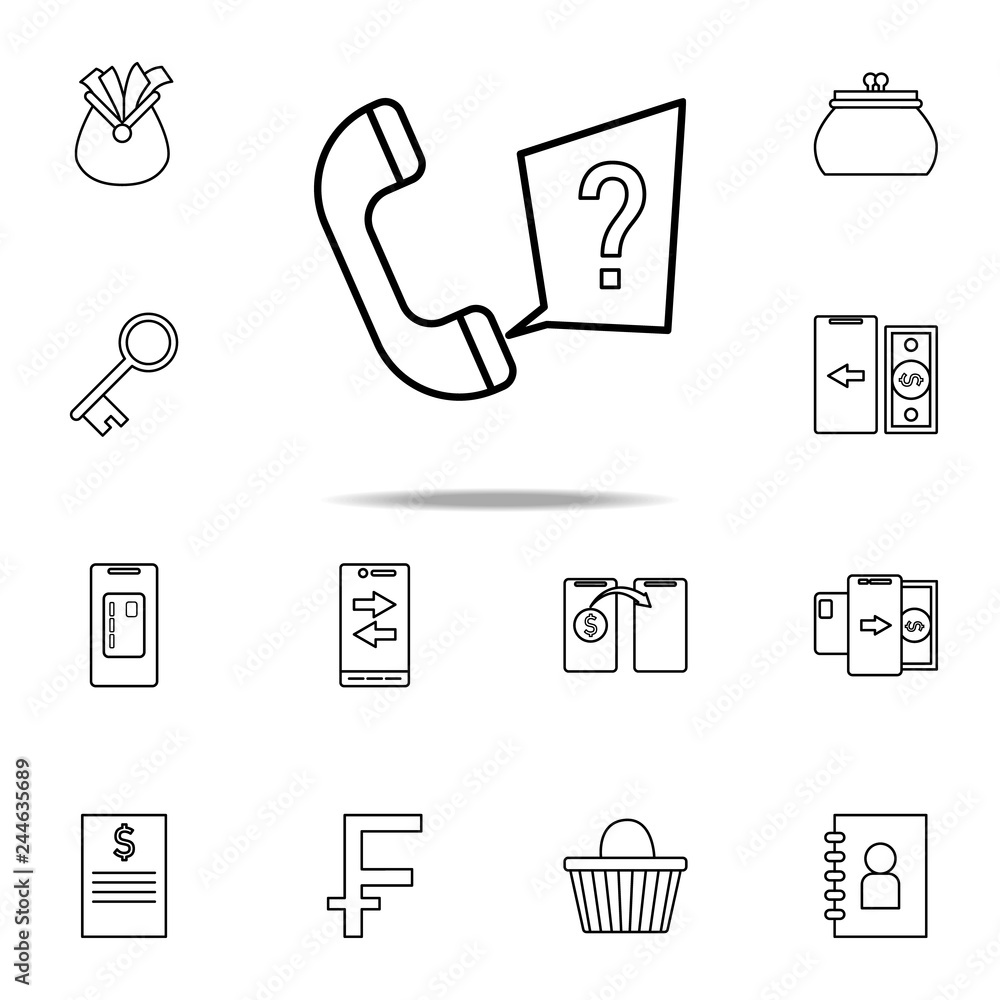 Poster a question from the tube icon. mobile banking icons universal set for web and mobile