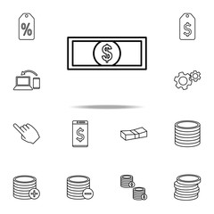 bill of the dollar icon. Mobile banking icons universal set for web and mobile