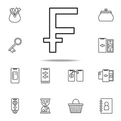 sign of franc icon. Mobile banking icons universal set for web and mobile