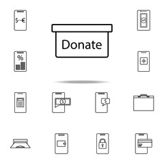 donate sign icon. Mobile banking icons universal set for web and mobile