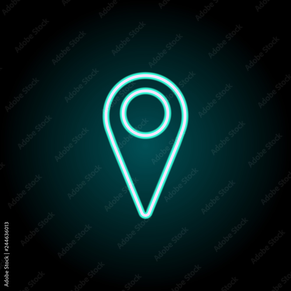 Poster pin navigator icon. elements of navigation in neon style icons. simple icon for websites, web design