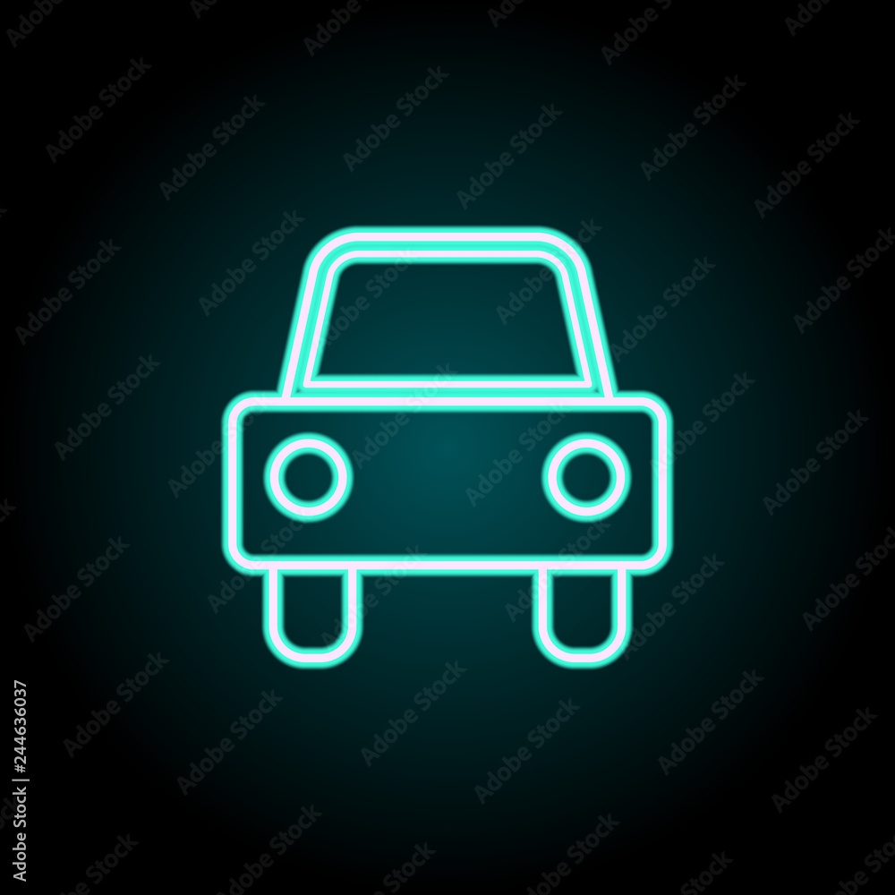 Poster car icon. elements of navigation in neon style icons. simple icon for websites, web design, mobile a