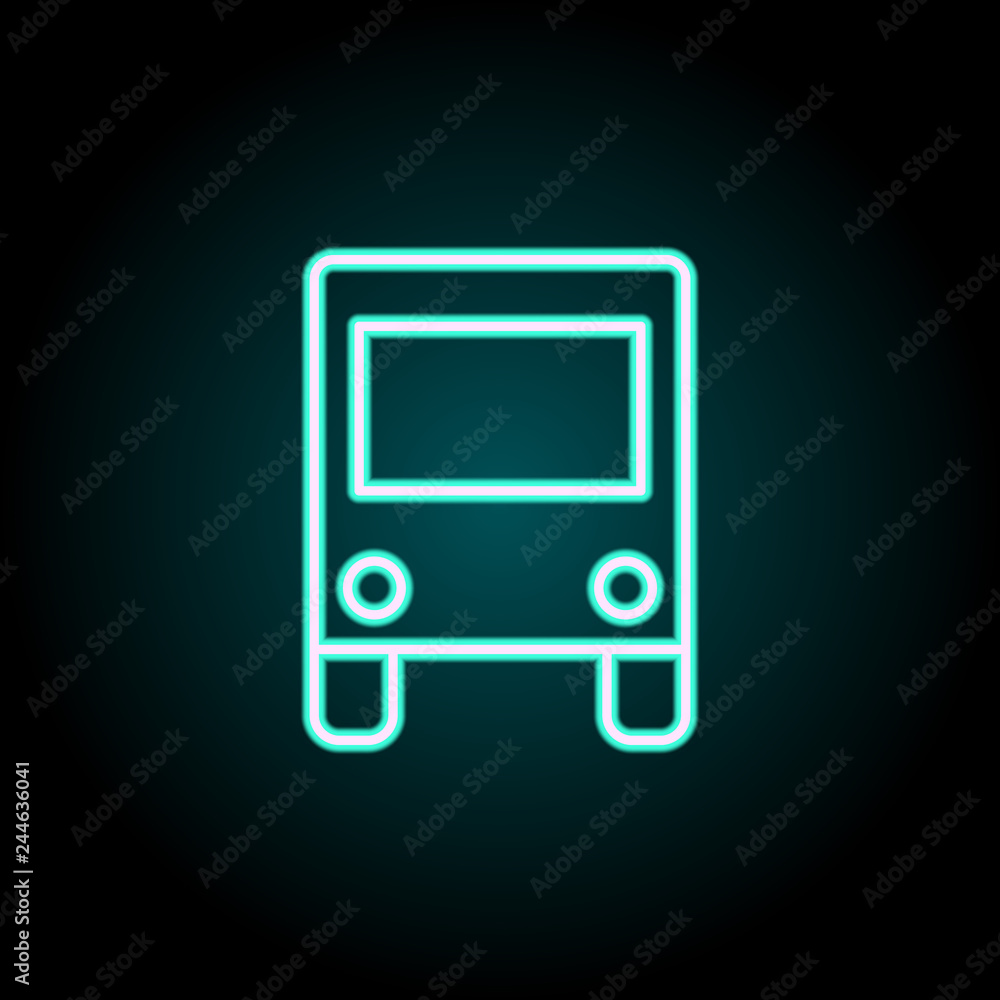Poster bus icon. elements of navigation in neon style icons. simple icon for websites, web design, mobile a