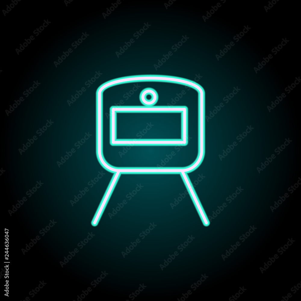 Poster a train icon. elements of navigation in neon style icons. simple icon for websites, web design, mobi