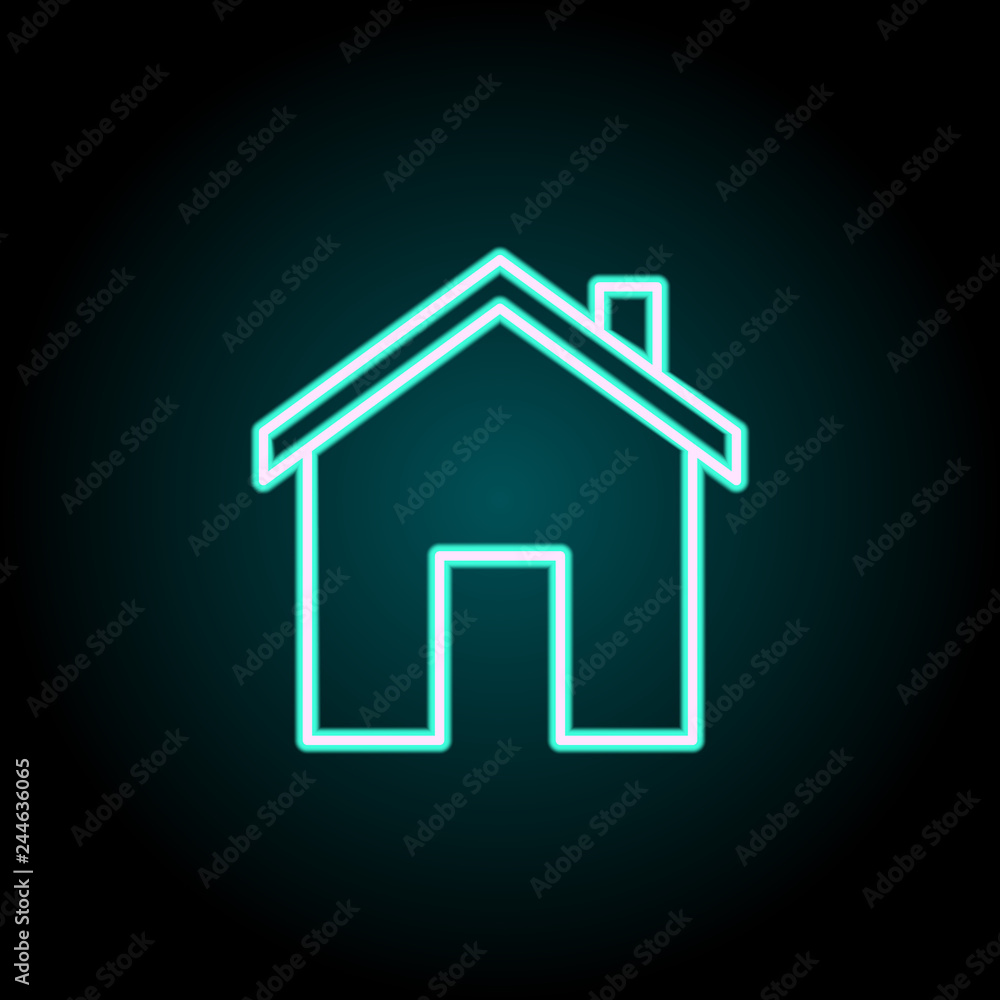 Poster house icon. elements of navigation in neon style icons. simple icon for websites, web design, mobile
