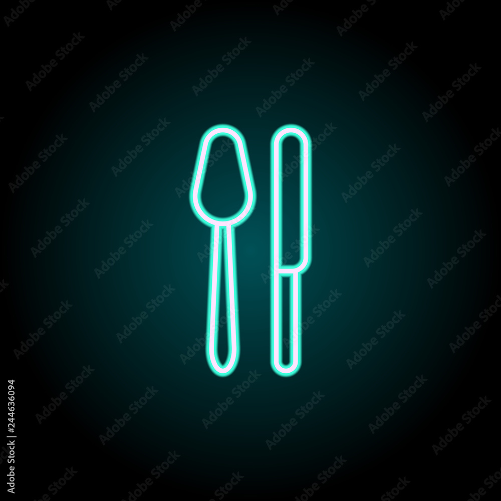 Poster restaurant sign icon. elements of navigation in neon style icons. simple icon for websites, web desi