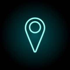 pin navigator icon. Elements of Navigation in neon style icons. Simple icon for websites, web design, mobile app, info graphics