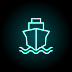 ship icon. Elements of Navigation in neon style icons. Simple icon for websites, web design, mobile app, info graphics
