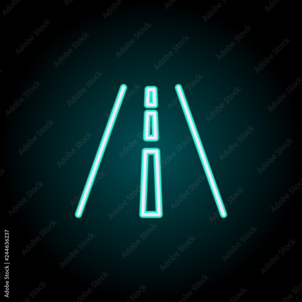 Poster highway icon. elements of navigation in neon style icons. simple icon for websites, web design, mobi