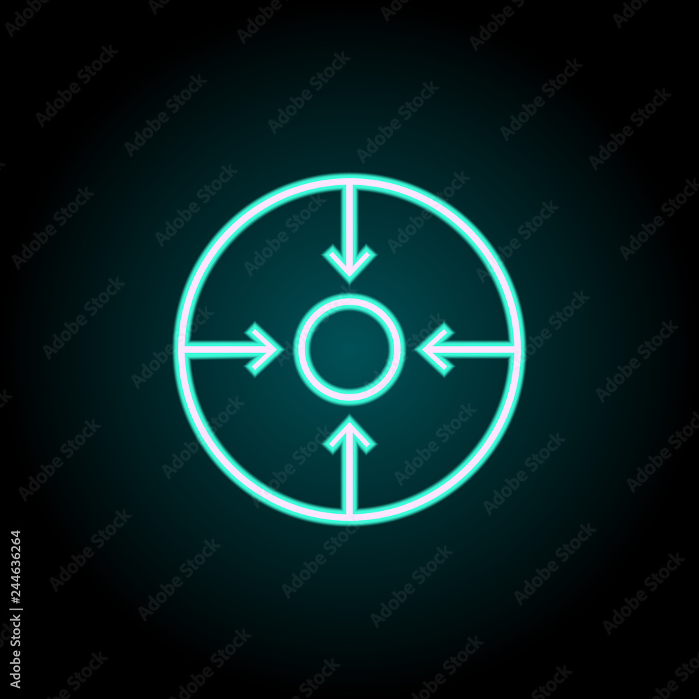 Poster sight with arrows icon. elements of navigation in neon style icons. simple icon for websites, web de