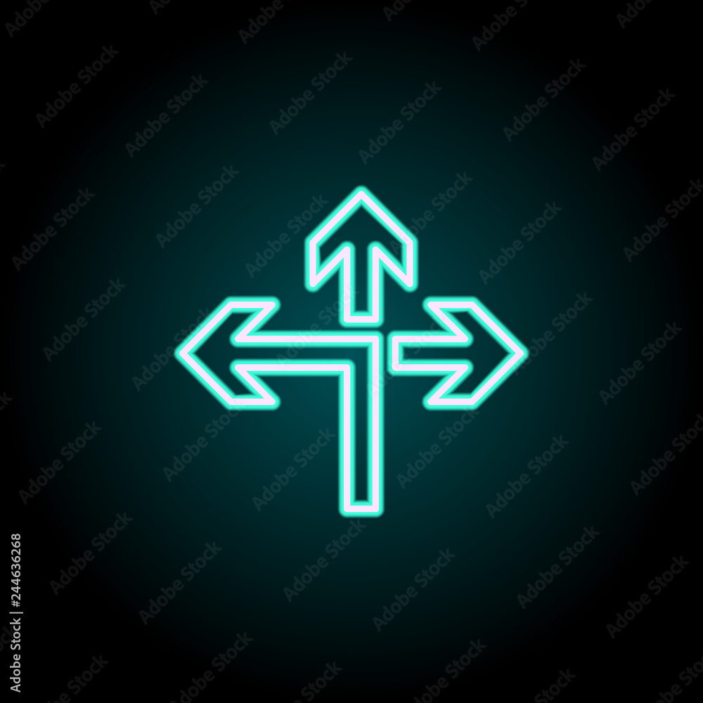 Aufkleber priority of direction to left icon. elements of navigation in neon style icons. simple icon for webs