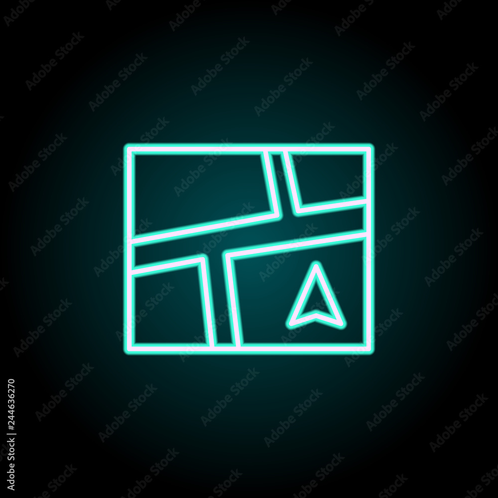 Poster navigator screen icon. elements of navigation in neon style icons. simple icon for websites, web des