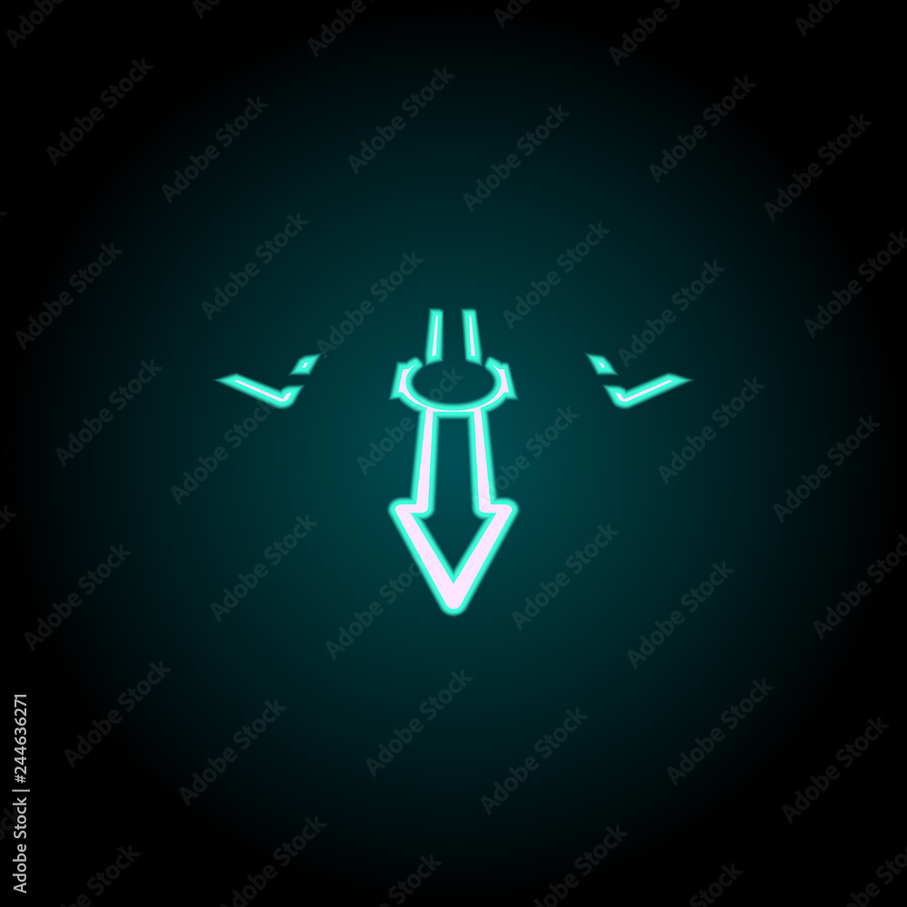 Poster directions in the navigator icon. elements of navigation in neon style icons. simple icon for websit