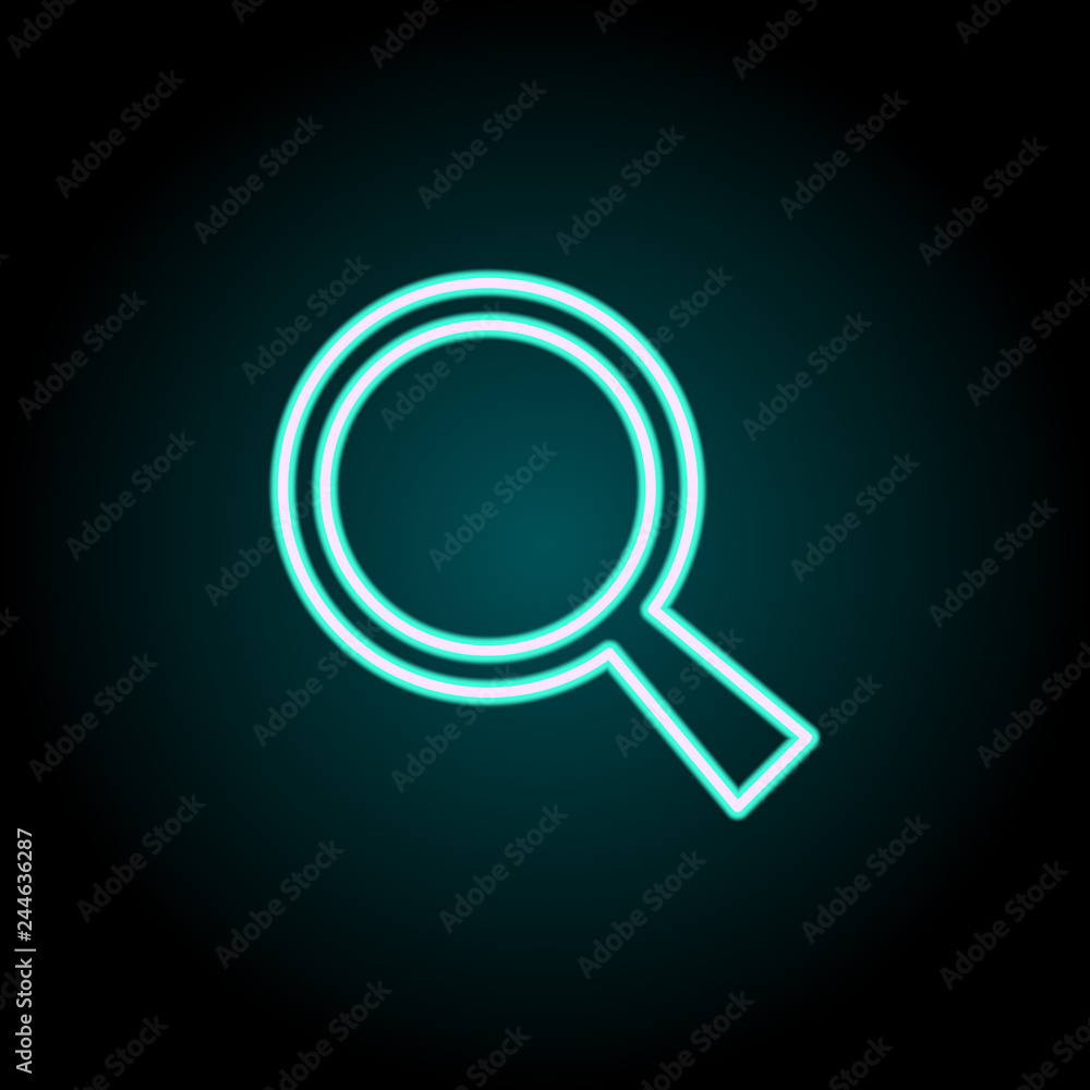 Poster magnifier icon. elements of navigation in neon style icons. simple icon for websites, web design, mo