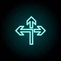 Fototapeta premium Priority of direction to left icon. Elements of Navigation in neon style icons. Simple icon for websites, web design, mobile app, info graphics