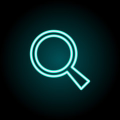 magnifier icon. Elements of Navigation in neon style icons. Simple icon for websites, web design, mobile app, info graphics