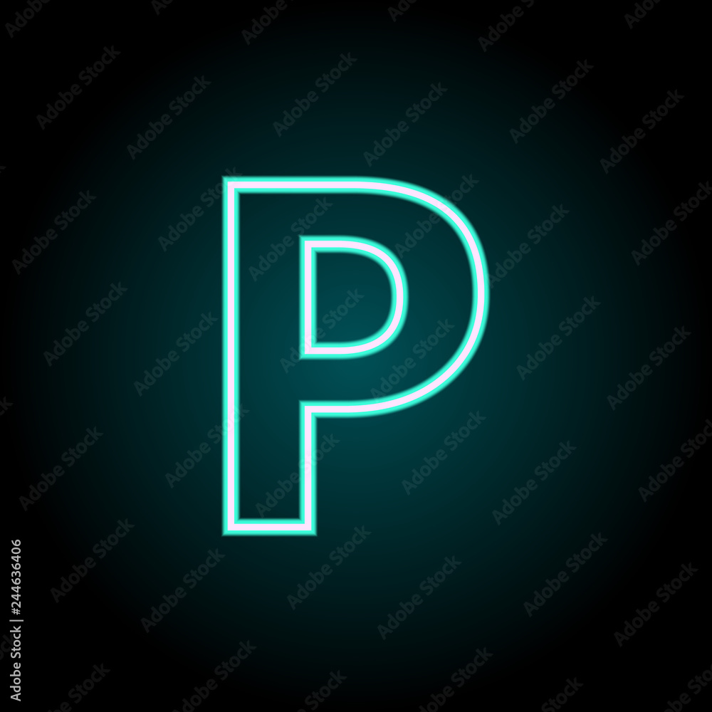 Aufkleber parking sign icon. elements of navigation in neon style icons. simple icon for websites, web design,