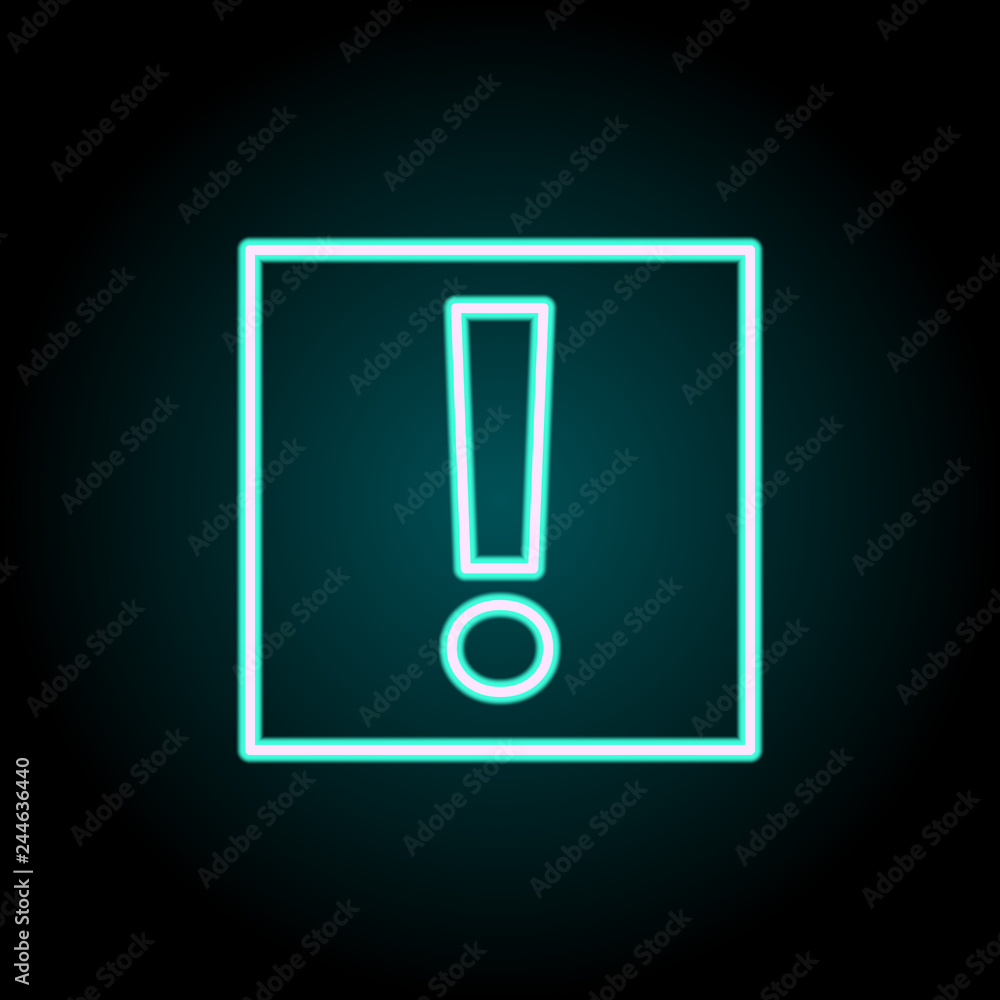 Poster token of attention icon. elements of navigation in neon style icons. simple icon for websites, web d