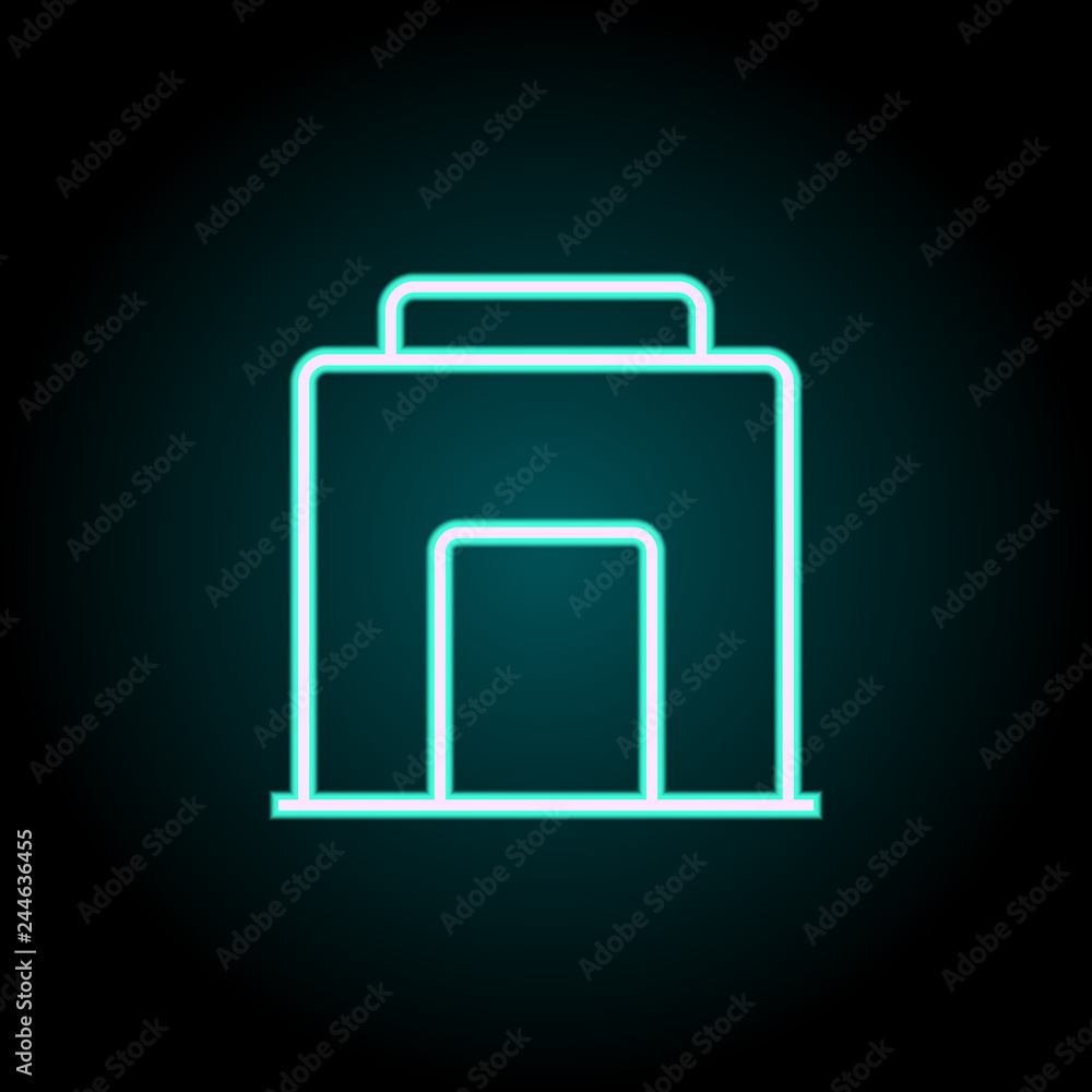 Poster garage icon. elements of navigation in neon style icons. simple icon for websites, web design, mobil
